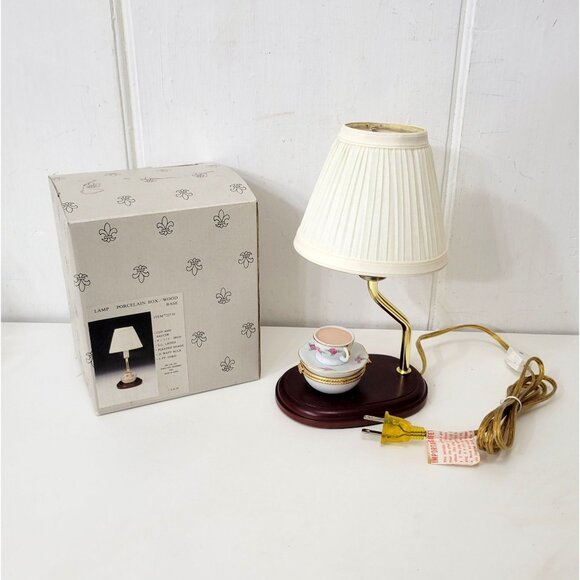 Night Light with Trinket Box/Pill Box and Lampshade - Picture 1 of 8